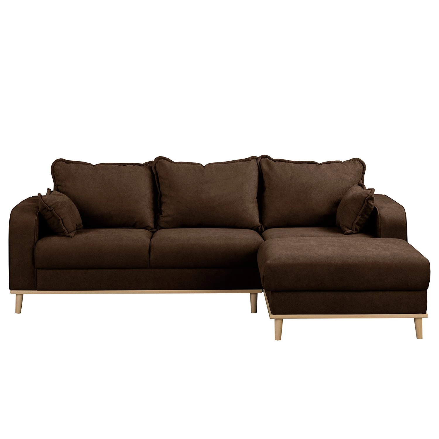 Norrwood Canapé d’angle Nante - Microfibre Enza: Chocolat - Méridienne longue à droite (vue de face) 2 Norrwood Canapé d’angle Nante - Microfibre Enza: Chocolat - Méridienne longue à droite (vue de face) – Image 2