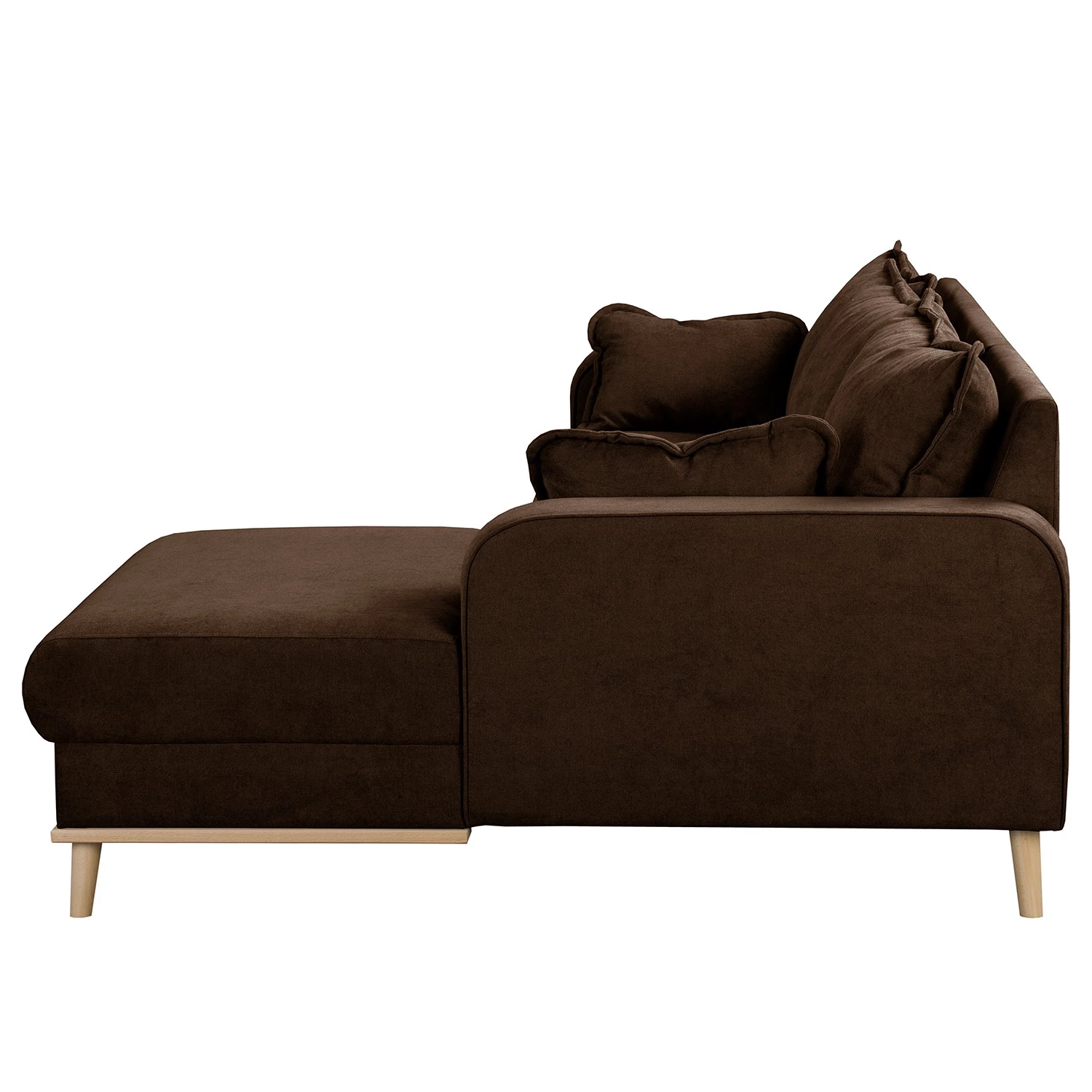 Norrwood Canapé d’angle Nante - Microfibre Enza: Chocolat - Méridienne longue à droite (vue de face) 5 Norrwood Canapé d’angle Nante - Microfibre Enza: Chocolat - Méridienne longue à droite (vue de face) – Image 5