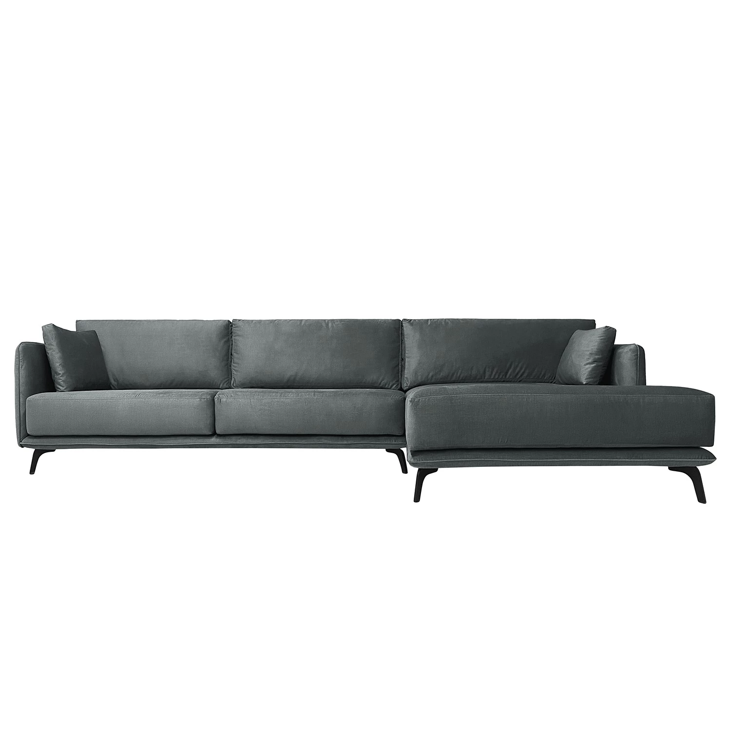 Norrwood Canapé d’angle Frederike - Microfibre Faria: Gris foncé - Méridienne courte à droite (vue de face) 2 Norrwood Canapé d’angle Frederike - Microfibre Faria: Gris foncé - Méridienne courte à droite (vue de face) – Image 2