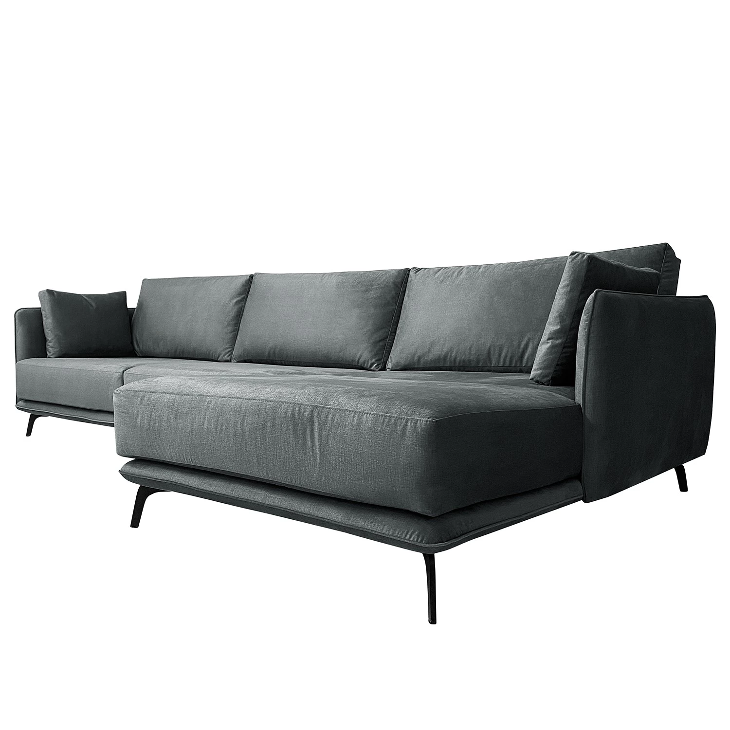 Norrwood Canapé d’angle Frederike - Microfibre Faria: Gris foncé - Méridienne courte à droite (vue de face) 6 Norrwood Canapé d’angle Frederike - Microfibre Faria: Gris foncé - Méridienne courte à droite (vue de face) – Image 6