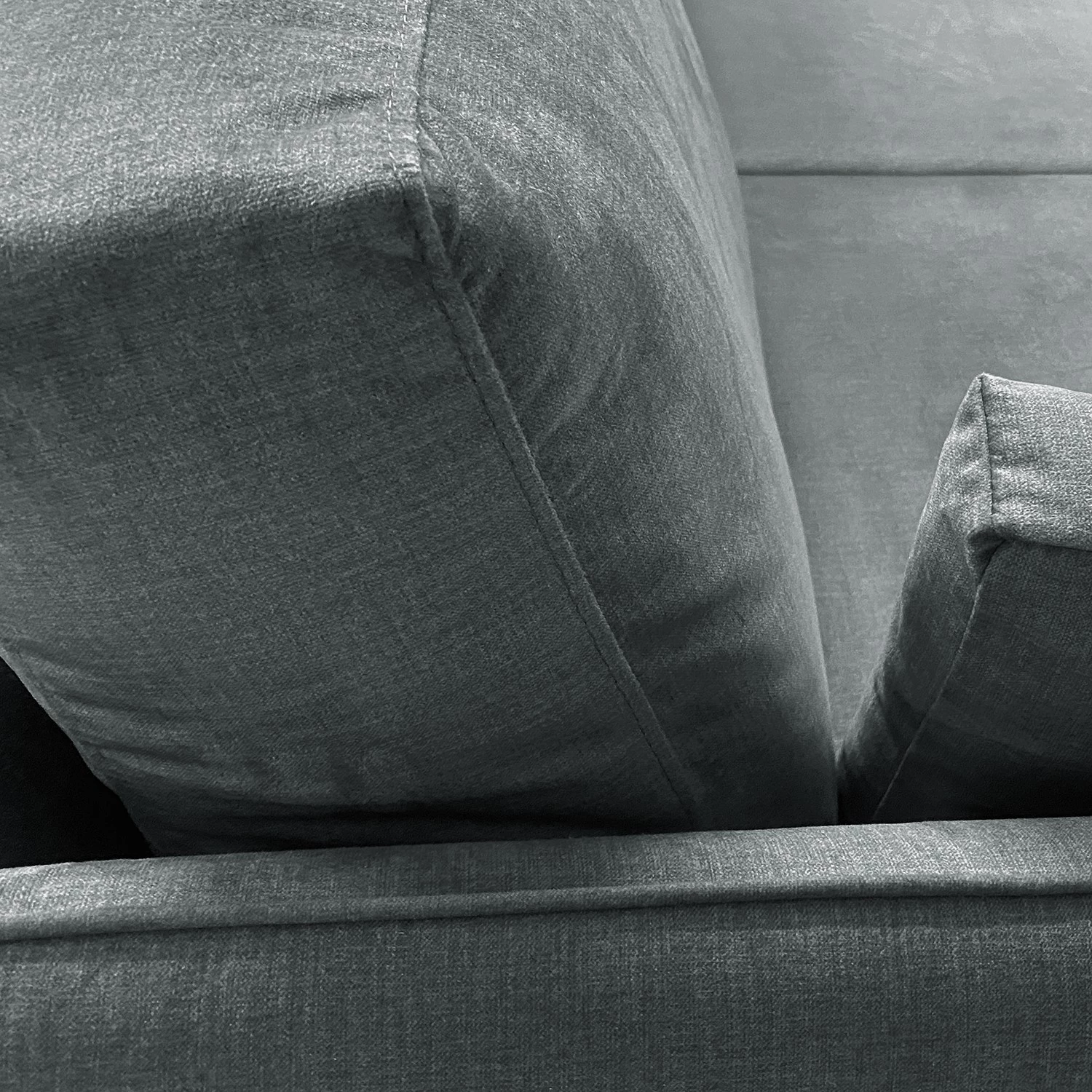 Norrwood Canapé d’angle Frederike - Microfibre Faria: Gris foncé - Méridienne courte à droite (vue de face) 8 Norrwood Canapé d’angle Frederike - Microfibre Faria: Gris foncé - Méridienne courte à droite (vue de face) – Image 8