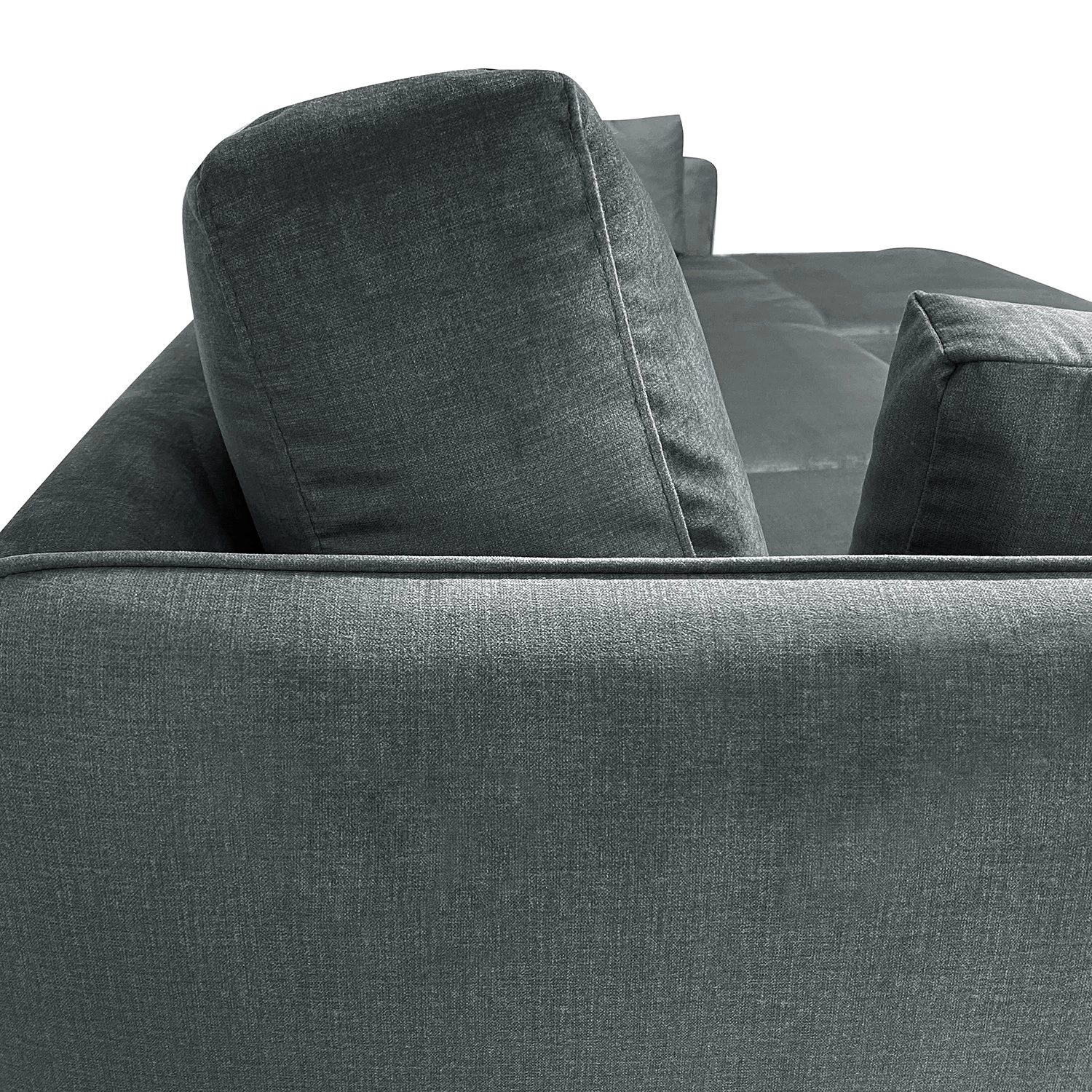 Norrwood Canapé d’angle Frederike - Microfibre Faria: Gris foncé - Méridienne courte à droite (vue de face) 9 Norrwood Canapé d’angle Frederike - Microfibre Faria: Gris foncé - Méridienne courte à droite (vue de face) – Image 9