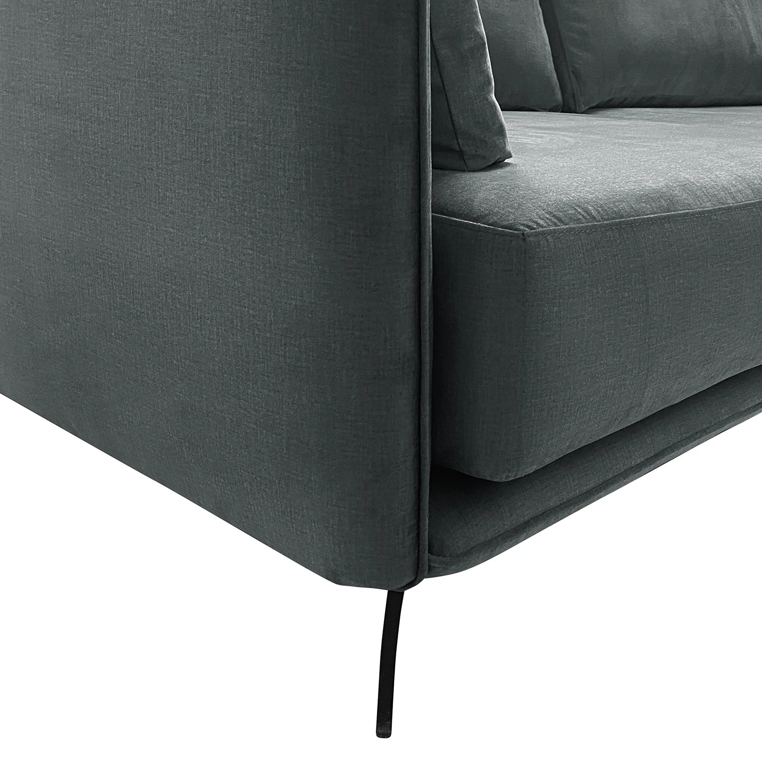 Norrwood Canapé d’angle Frederike - Microfibre Faria: Gris foncé - Méridienne courte à droite (vue de face) 10 Norrwood Canapé d’angle Frederike - Microfibre Faria: Gris foncé - Méridienne courte à droite (vue de face) – Image 10