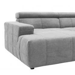 Fredriks Canapé panoramique Freetown - Microfibre - Gris lumineux - Méridienne courte à droite / longue à gauche (vue de face) -Canapés Soldes Magasin 1000336174 220221 098 DETAILS P000000001000336174