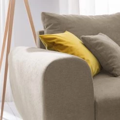 Mørteens Canapé d’angle Capstone - Velours Rosor: Cappuccino - Méridienne longue à droite (vue de face) - Sans repose-pieds -Canapés Soldes Magasin 1000336722 220301 070 DETAILS P000000001000336722