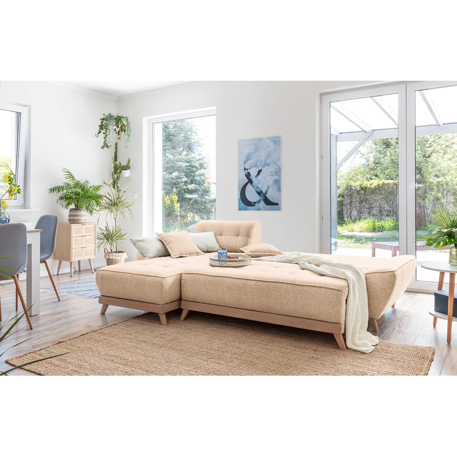 Norrwood Canapé d’angle Surribas - Tissu Lark: Beige 3 Norrwood Canapé d’angle Surribas - Tissu Lark: Beige – Image 3