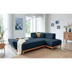 Norrwood Canapé d’angle Surribas II - Tissu Lark: Bleu foncé - Méridienne longue à droite (vue de face) -Canapés Soldes Magasin 1000336911 220401 021 MOOD DETAILS P000000001000336911 mood