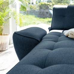 Norrwood Canapé panoramique Surribas - Tissu Lark: Bleu foncé - Méridienne courte à gauche / longue à droite (vue de face) -Canapés Soldes Magasin 1000336927 220401 070 DETAILS P000000001000336927