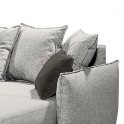 Mørteens Canapé panoramique Rutherford - Tissu Denga / Microfibre Laci: Argent / Anthracite - Méridienne longue montable des deux côtés -Canapés Soldes Magasin 1000340484 220513 090 DETAILS P000000001000340484