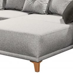 Mørteens Canapé panoramique Rutherford - Tissu Denga / Microfibre Laci: Argent / Anthracite - Méridienne longue montable des deux côtés -Canapés Soldes Magasin 1000340484 220513 120 DETAILS P000000001000340484