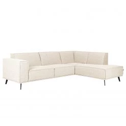 Studio Copenhagen Canapé d’angle Pernu II - Tissu Costa: Blanc - Méridienne longue à droite (vue de face)