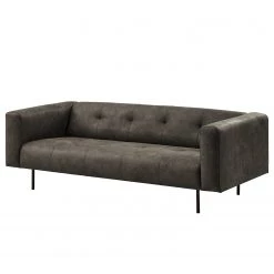 Norrwood Canapé Onaka (3 places) - Cuir synthétique Burga: Anthracite - Largeur : 209 cm