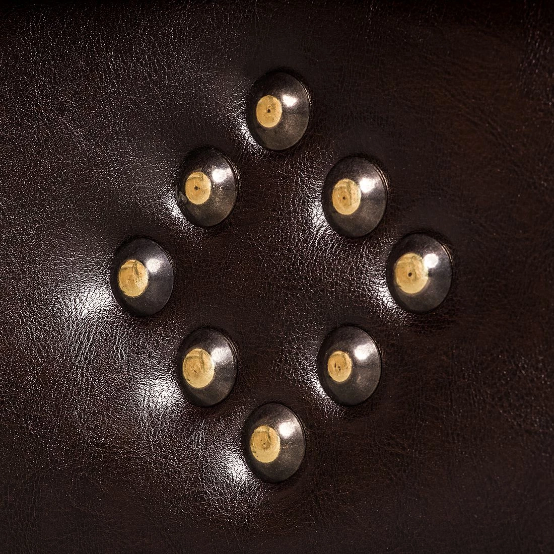 Maison Belfort Grand canapé Christian - Cuir synthétique marron foncé / Tissu rouge - Marron foncé / Rouge 10 Maison Belfort Grand canapé Christian - Cuir synthétique marron foncé / Tissu rouge - Marron foncé / Rouge – Image 10