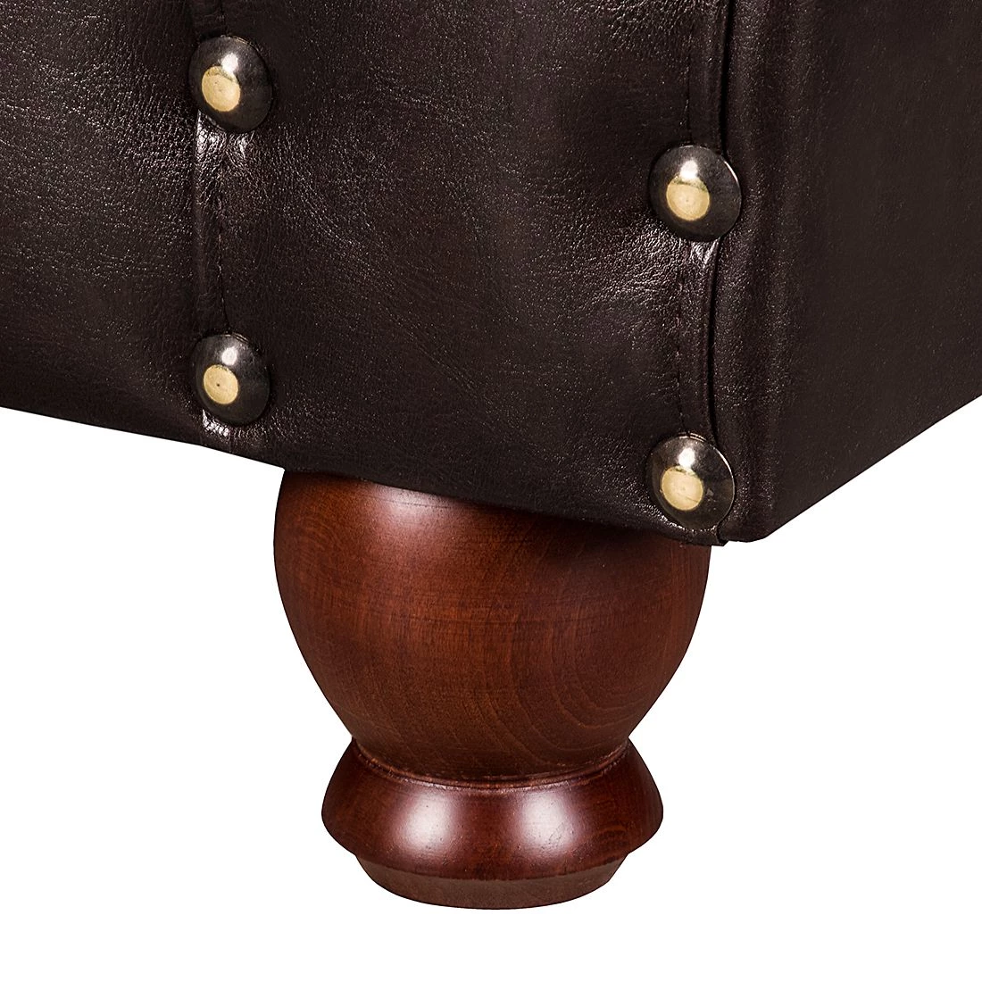 Maison Belfort Grand canapé Christian - Cuir synthétique marron foncé / Tissu rouge - Marron foncé / Rouge 15 Maison Belfort Grand canapé Christian - Cuir synthétique marron foncé / Tissu rouge - Marron foncé / Rouge – Image 15