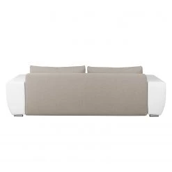 Roomscape Grand canapé Cubba (convertible) - Blanc / Cappuccino -Canapés Soldes Magasin bigsofa cubba mit schlaffunktion kunstleder strukturstoff weiss cappuccino 4069544