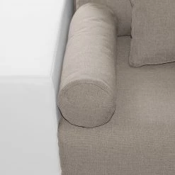 Roomscape Grand canapé Cubba (convertible) - Blanc / Cappuccino -Canapés Soldes Magasin bigsofa cubba mit schlaffunktion kunstleder strukturstoff weiss cappuccino 4069548