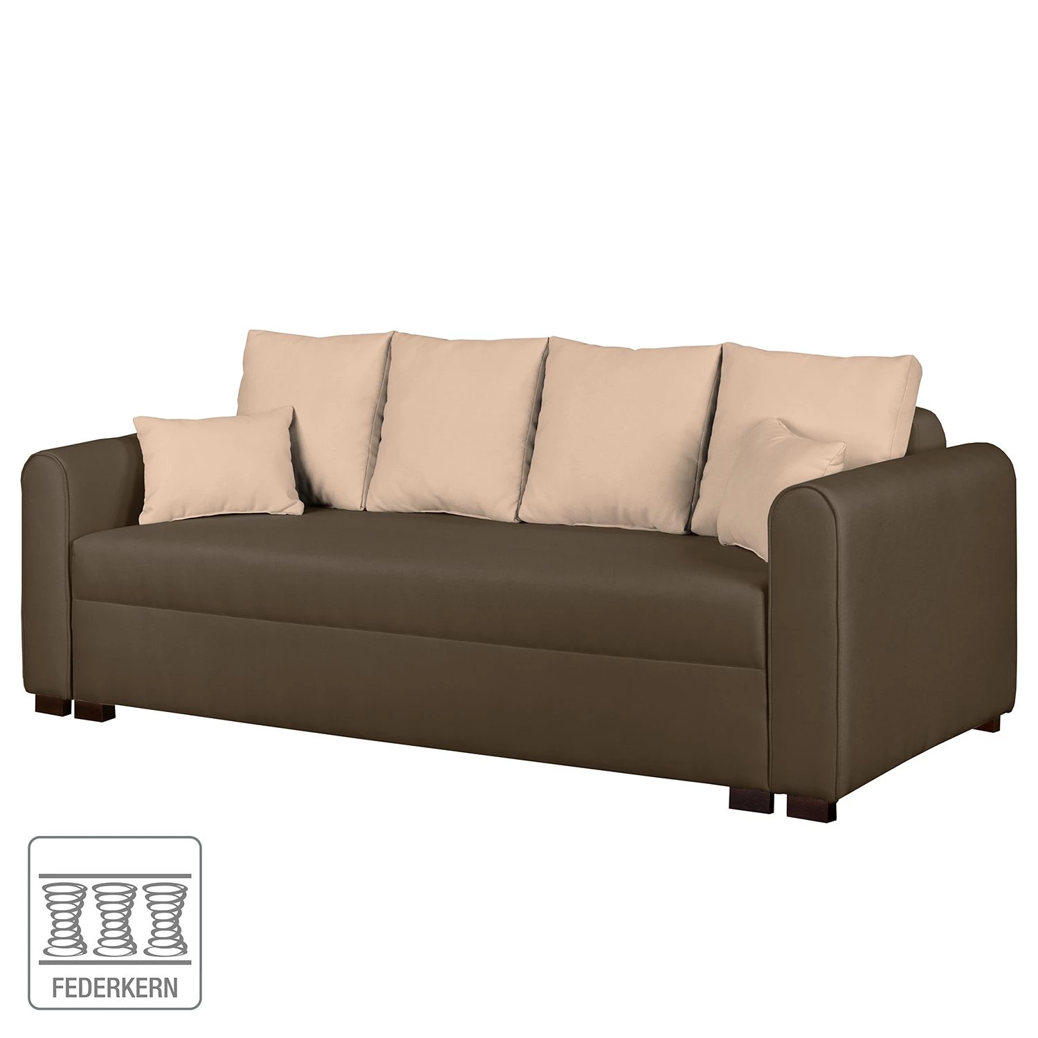 Fredriks Grand Canapé Frontino (convertible) - Couleur expresso / Beige chaud 2 Fredriks Grand Canapé Frontino (convertible) - Couleur expresso / Beige chaud – Image 2