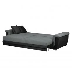 Fredriks Grand canapé Manville (convertible) - Microfibre - Noir / Gris -Canapés Soldes Magasin bigsofa manville mit schlaffunktion microfaser schwarz grau 4094564