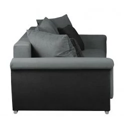 Fredriks Grand canapé Manville (convertible) - Microfibre - Noir / Gris -Canapés Soldes Magasin bigsofa manville mit schlaffunktion microfaser schwarz grau 4094580