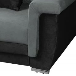 Fredriks Grand canapé Manville (convertible) - Microfibre - Noir / Gris -Canapés Soldes Magasin bigsofa manville mit schlaffunktion microfaser schwarz grau 4094588