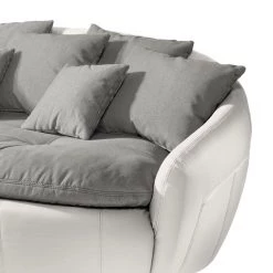 Cotta Grand canapé Pias - Imitation cuir / Tissu - Blanc vieilli / Gris fumé -Canapés Soldes Magasin bigsofa pias kunstleder webstoff 4111456