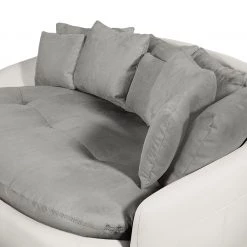 Cotta Grand canapé Pias - Imitation cuir / Tissu - Blanc vieilli / Gris fumé -Canapés Soldes Magasin bigsofa pias kunstleder webstoff 4111460