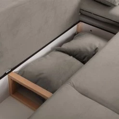 Fredriks Grand canapé Truman - Imitation cuir / Velours taupe -Canapés Soldes Magasin bigsofa truman kunstleder samtstoff taupe 683586