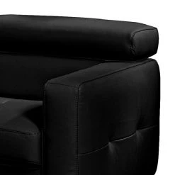 Cotta Canapé panoramique Samu (convertible) - Cuir synthétique noir - Méridienne à gauche (vue de face) -Canapés Soldes Magasin cotta 2013 08 19 teil2 260512