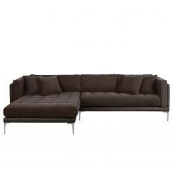 Fredriks Canapé d'angle Agueada IV - Marron - Méridienne courte à gauche (vue de face) -Canapés Soldes Magasin ecksofa agueada iv kunstleder webstoff longchair davorstehend links braun 4366300