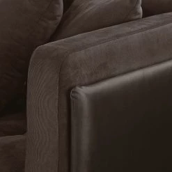 Fredriks Canapé d'angle Agueada IV - Marron - Méridienne courte à gauche (vue de face) -Canapés Soldes Magasin ecksofa agueada iv kunstleder webstoff longchair davorstehend links braun 4366320