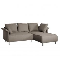 Fredriks Canapé d'angle Ambesia - Cappuccino - Avec repose-pieds -Canapés Soldes Magasin ecksofa ambesia strukturstoff longchair beidseitig montierbar mit hocker cappuccino 4466152