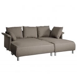 Fredriks Canapé d'angle Ambesia - Cappuccino - Avec repose-pieds -Canapés Soldes Magasin ecksofa ambesia strukturstoff longchair beidseitig montierbar mit hocker cappuccino 4466164