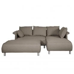 Fredriks Canapé d'angle Ambesia - Cappuccino - Avec repose-pieds -Canapés Soldes Magasin ecksofa ambesia strukturstoff longchair beidseitig montierbar mit hocker cappuccino 4466168