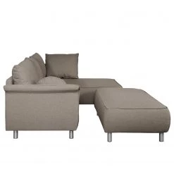Fredriks Canapé d'angle Ambesia - Cappuccino - Avec repose-pieds -Canapés Soldes Magasin ecksofa ambesia strukturstoff longchair beidseitig montierbar mit hocker cappuccino 4466176