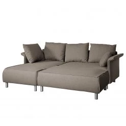 Fredriks Canapé d'angle Ambesia - Cappuccino - Avec repose-pieds -Canapés Soldes Magasin ecksofa ambesia strukturstoff longchair beidseitig montierbar mit hocker cappuccino 4466332