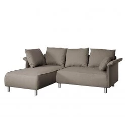 Fredriks Canapé d'angle Ambesia - Cappuccino - Avec repose-pieds -Canapés Soldes Magasin ecksofa ambesia strukturstoff longchair beidseitig montierbar mit hocker cappuccino 4466336