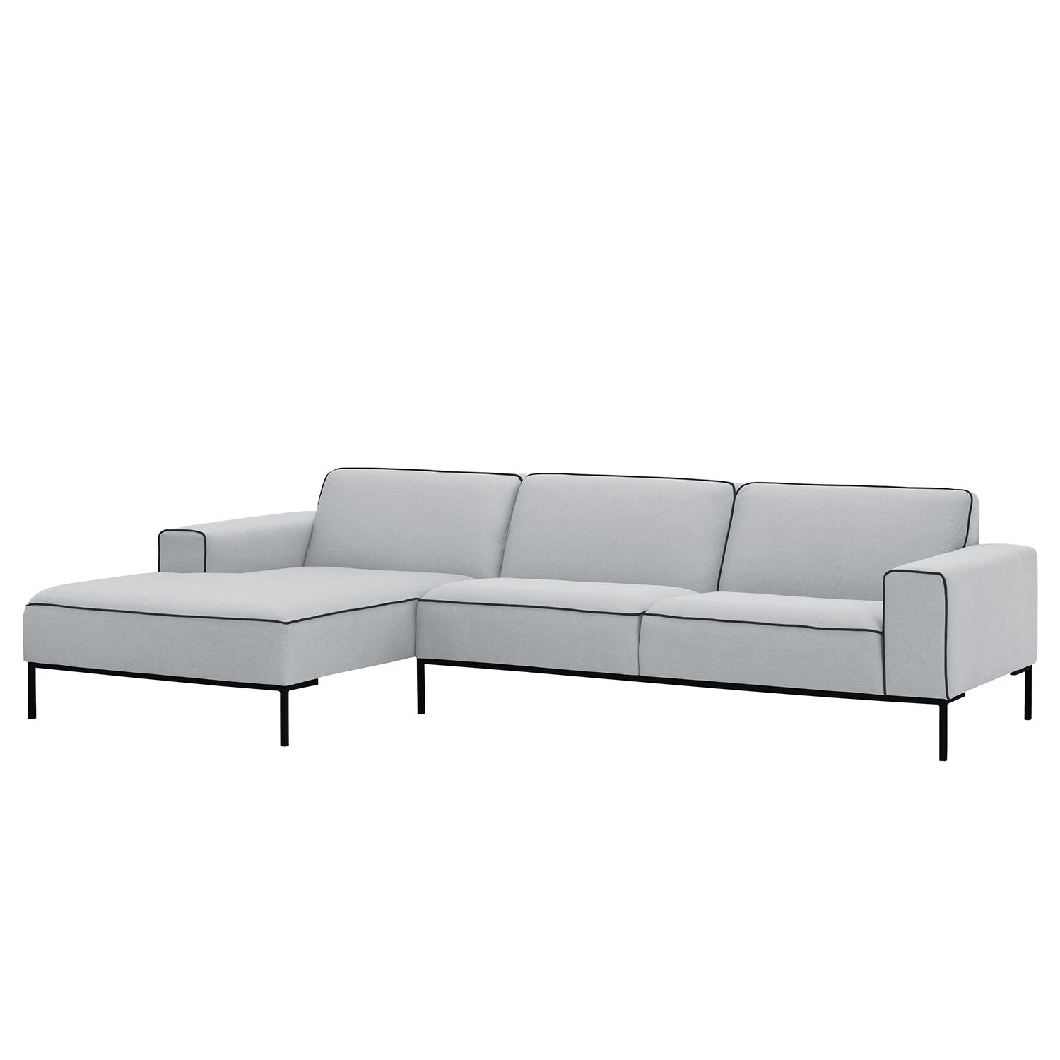 Studio Copenhagen Canapé d'angle Ampio Duo II Tissu - Tissu Floreana : Gris clair - Méridienne courte à gauche (vue de face) - Noir 1 Studio Copenhagen Canapé d'angle Ampio Duo II Tissu - Tissu Floreana : Gris clair - Méridienne courte à gauche (vue de face) - Noir