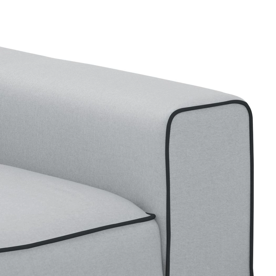 Studio Copenhagen Canapé d'angle Ampio Duo II Tissu - Tissu Floreana : Gris clair - Méridienne courte à gauche (vue de face) - Noir 3 Studio Copenhagen Canapé d'angle Ampio Duo II Tissu - Tissu Floreana : Gris clair - Méridienne courte à gauche (vue de face) - Noir – Image 3