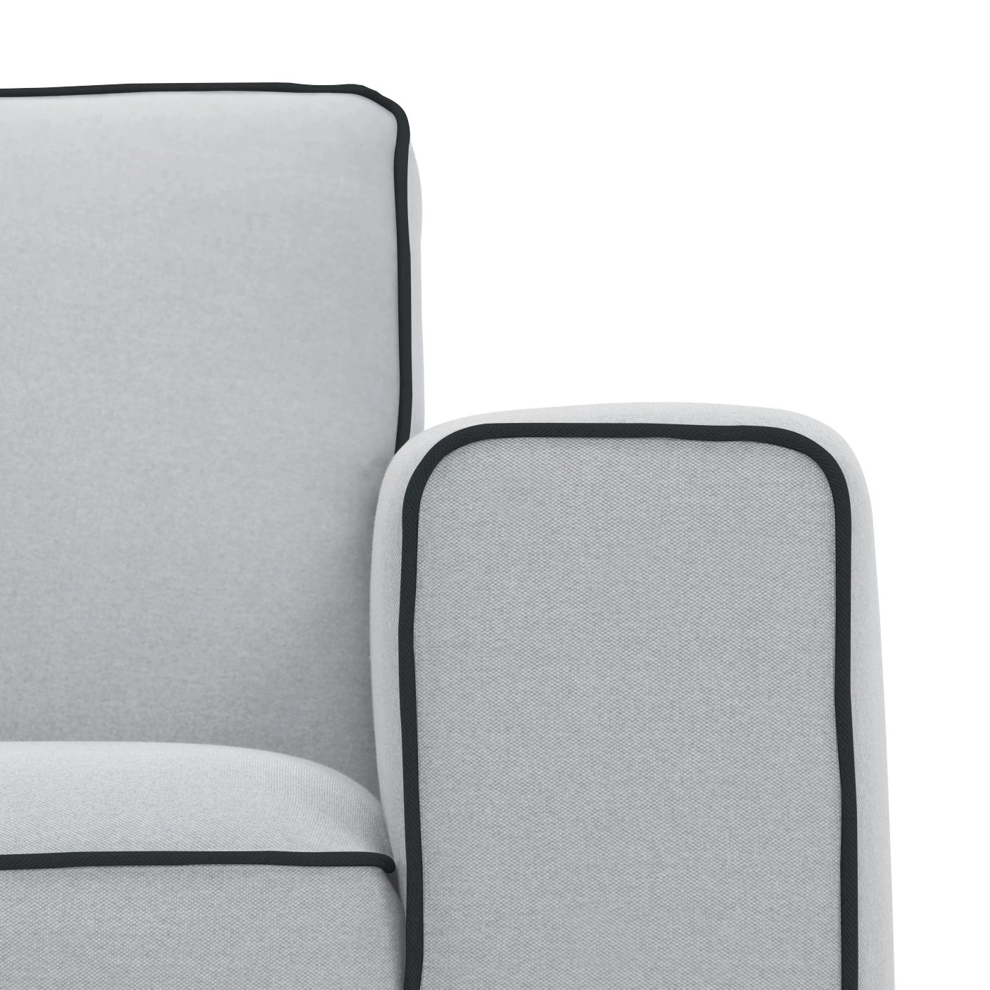 Studio Copenhagen Canapé d'angle Ampio Duo II Tissu - Tissu Floreana : Gris clair - Méridienne courte à gauche (vue de face) - Noir 4 Studio Copenhagen Canapé d'angle Ampio Duo II Tissu - Tissu Floreana : Gris clair - Méridienne courte à gauche (vue de face) - Noir – Image 4