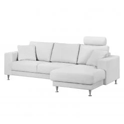 Fredriks Canapé d'angle Arietta - Gris platine - Méridienne courte à droite (vue de face) -Canapés Soldes Magasin ecksofa arietta webstoff longchair davorstehend rechts platingrau 3756260