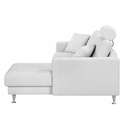 Fredriks Canapé d'angle Arietta - Gris platine - Méridienne courte à droite (vue de face) -Canapés Soldes Magasin ecksofa arietta webstoff longchair davorstehend rechts platingrau 3756264