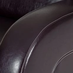 Maison Belfort Canapé d'angle Ballina - Marron foncé - Méridienne courte à droite (vue de face) -Canapés Soldes Magasin ecksofa ballina echtleder longchair ottomane davorstehend rechts dunkelbraun 2490422