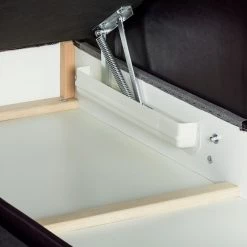 Maison Belfort Canapé d'angle Ballina - Marron foncé - Méridienne courte à droite (vue de face) -Canapés Soldes Magasin ecksofa ballina echtleder longchair ottomane davorstehend rechts dunkelbraun 2490442