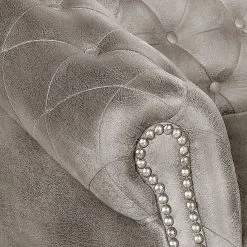 Ars manufacti Canapé d'angle Benavente - Argenté gris - Méridienne courte à gauche (vue de face) -Canapés Soldes Magasin ecksofa benavente antiklederoptik silber longchair davorstehend links 1756746