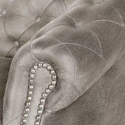 Ars manufacti Canapé d'angle Benavente - Argenté gris - Méridienne courte à gauche (vue de face) -Canapés Soldes Magasin ecksofa benavente antiklederoptik silber longchair davorstehend links 1756750