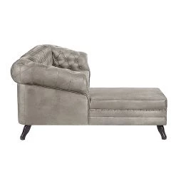 Ars manufacti Canapé d'angle Benavente - Argenté gris - Méridienne courte à gauche (vue de face) -Canapés Soldes Magasin ecksofa benavente antiklederoptik silber longchair davorstehend links 1756762