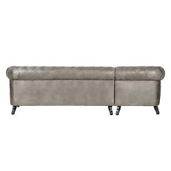 Ars manufacti Canapé d'angle Benavente - Argenté gris - Méridienne courte à gauche (vue de face) -Canapés Soldes Magasin ecksofa benavente antiklederoptik silber longchair davorstehend links 1756766
