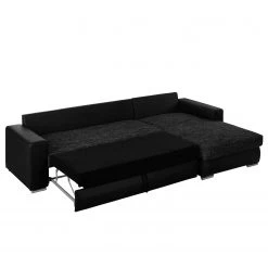 Roomscape Canapé d'angle Berrings (convertible) - Méridienne courte à droite (vue de face) -Canapés Soldes Magasin ecksofa berrings mit schlaffunktion kunstleder strukturstoff schwarz longchair davorstehend rechts 4963232