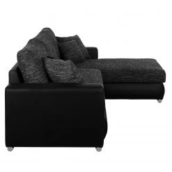Roomscape Canapé d'angle Berrings (convertible) - Méridienne courte à droite (vue de face) -Canapés Soldes Magasin ecksofa berrings mit schlaffunktion kunstleder strukturstoff schwarz longchair davorstehend rechts 4963244