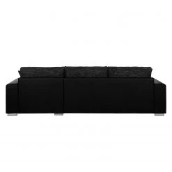 Roomscape Canapé d'angle Berrings (convertible) - Méridienne courte à droite (vue de face) -Canapés Soldes Magasin ecksofa berrings mit schlaffunktion kunstleder strukturstoff schwarz longchair davorstehend rechts 4963252